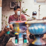 Jovens do CJ Rubem Berta fazem arte com grafite